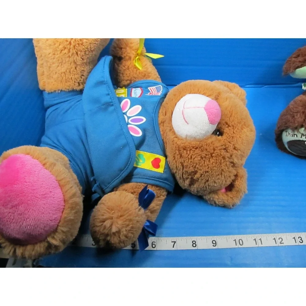 BUILD A BEAR  GIRL SCOUT Lot of 2 Bears w/Outfits Plush Thin Mint & 100th Anniv